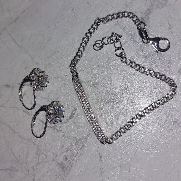 Sterling Silver Earring & Bracelet set - Picture 1 of 2